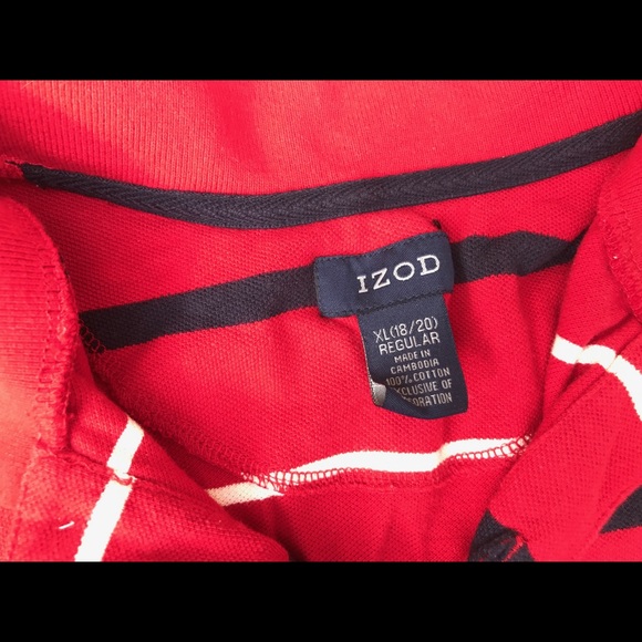 Nice red Izod swag long sleeves men’s sweater - Picture 5 of 8